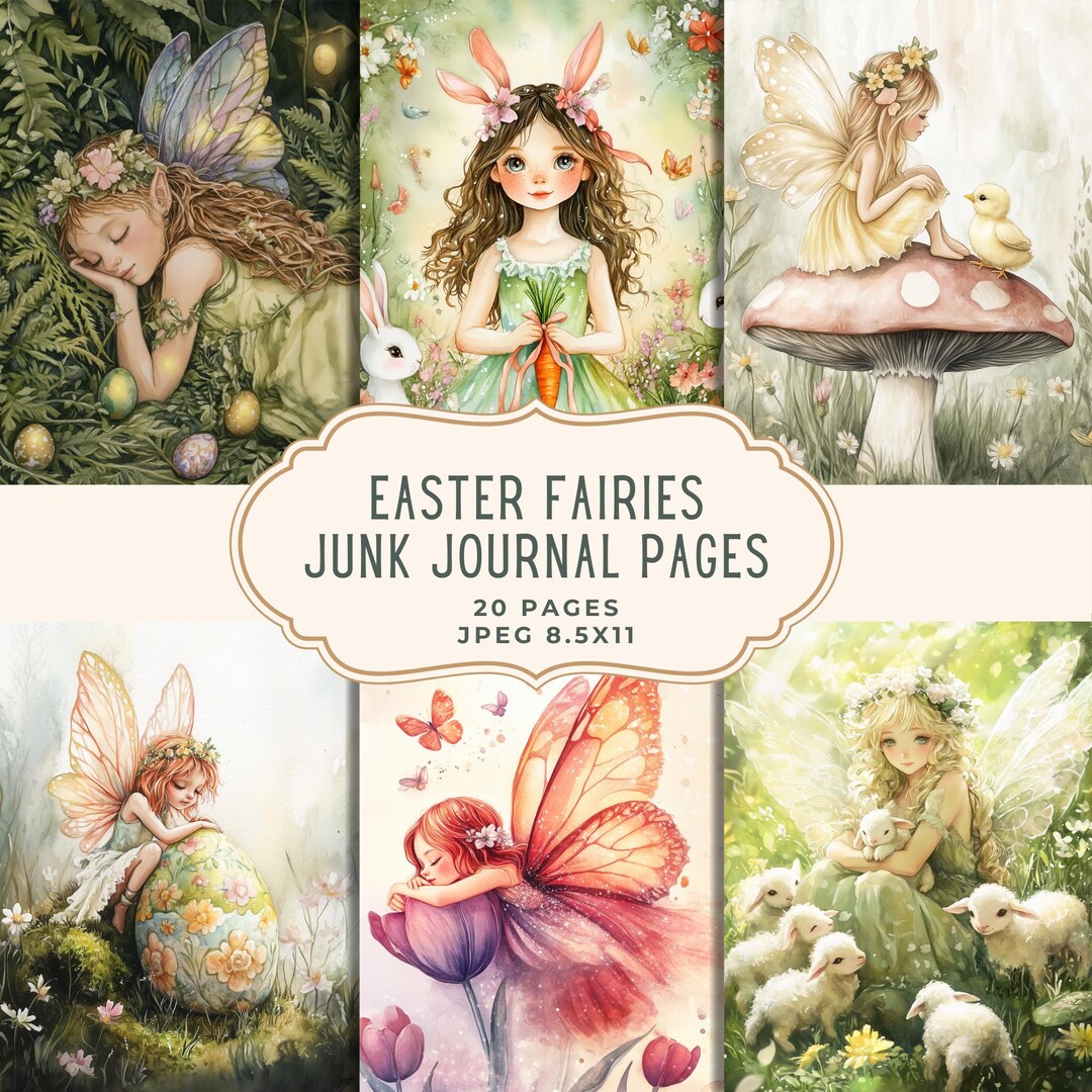 Easter Fairies Junk Journal Kit, Spring Printable Pages, Floral ...