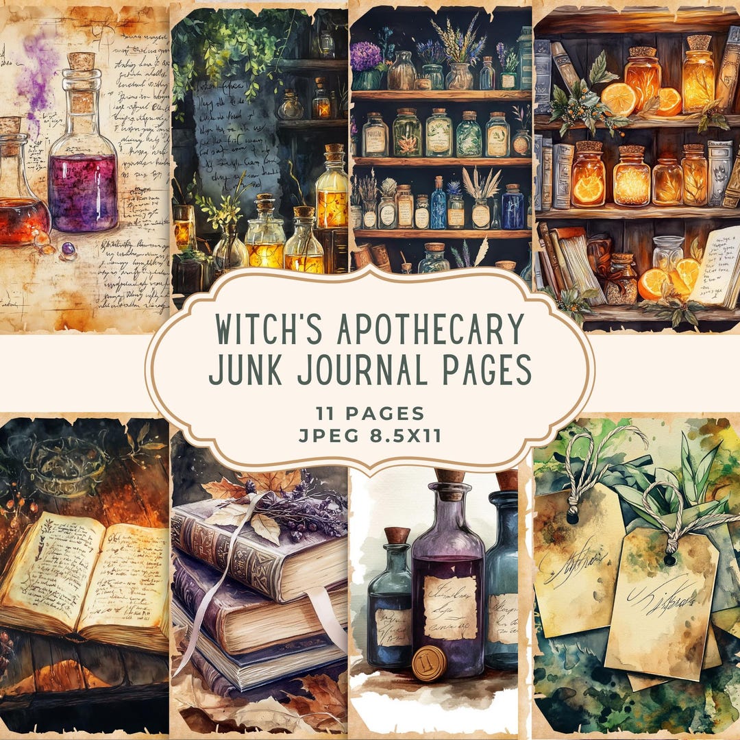 Witch’s Apothecary Junk Journal Kit, Witchcraft Printable Pages ...