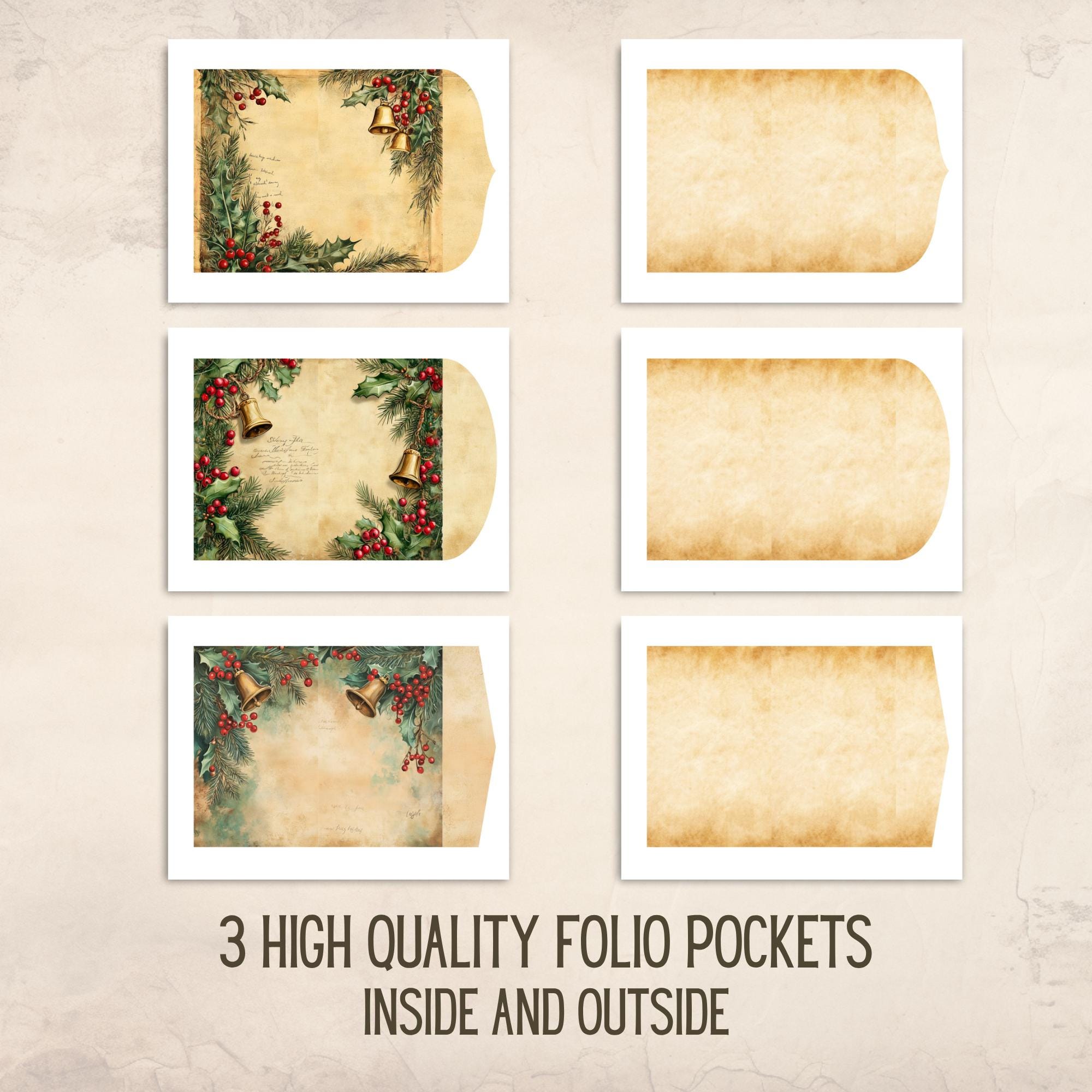 Folio Kit Vintage Christmas Junk Journal, Holiday Printable Pages ...
