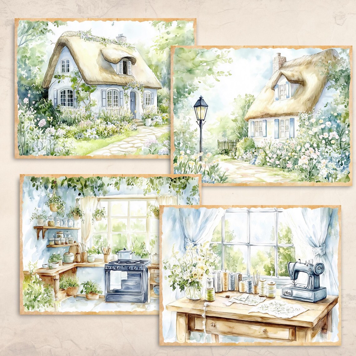 Summer Cottage Junk Journal Pages | Cottagecore Digital Paper ...