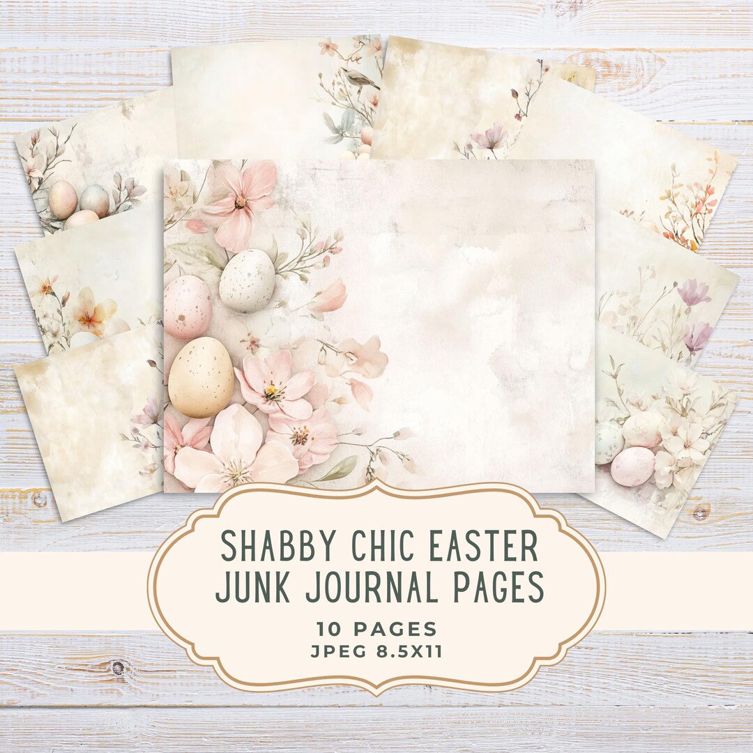 Shabby Chic Easter Junk Journal Kit, Floral Spring Scrapbooking Set ...