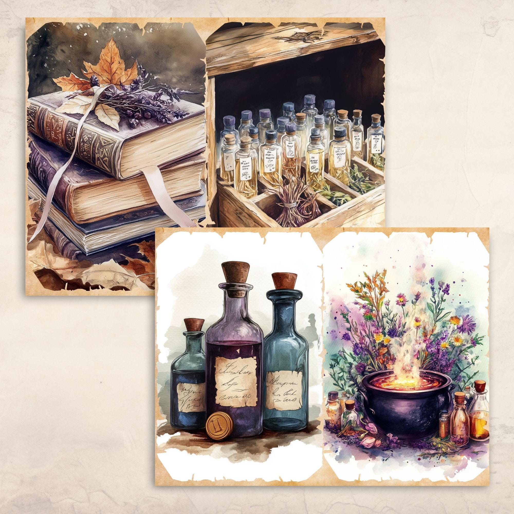 Witch’s Apothecary Junk Journal Kit, Witchcraft Printable Pages ...
