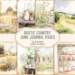 Rustikales Land Junk Journal Kit | Bauernhaus Digitales Papier | Natur Scrapbooking Set | Cottagecore Printable | Cottage Junk Journal Seiten