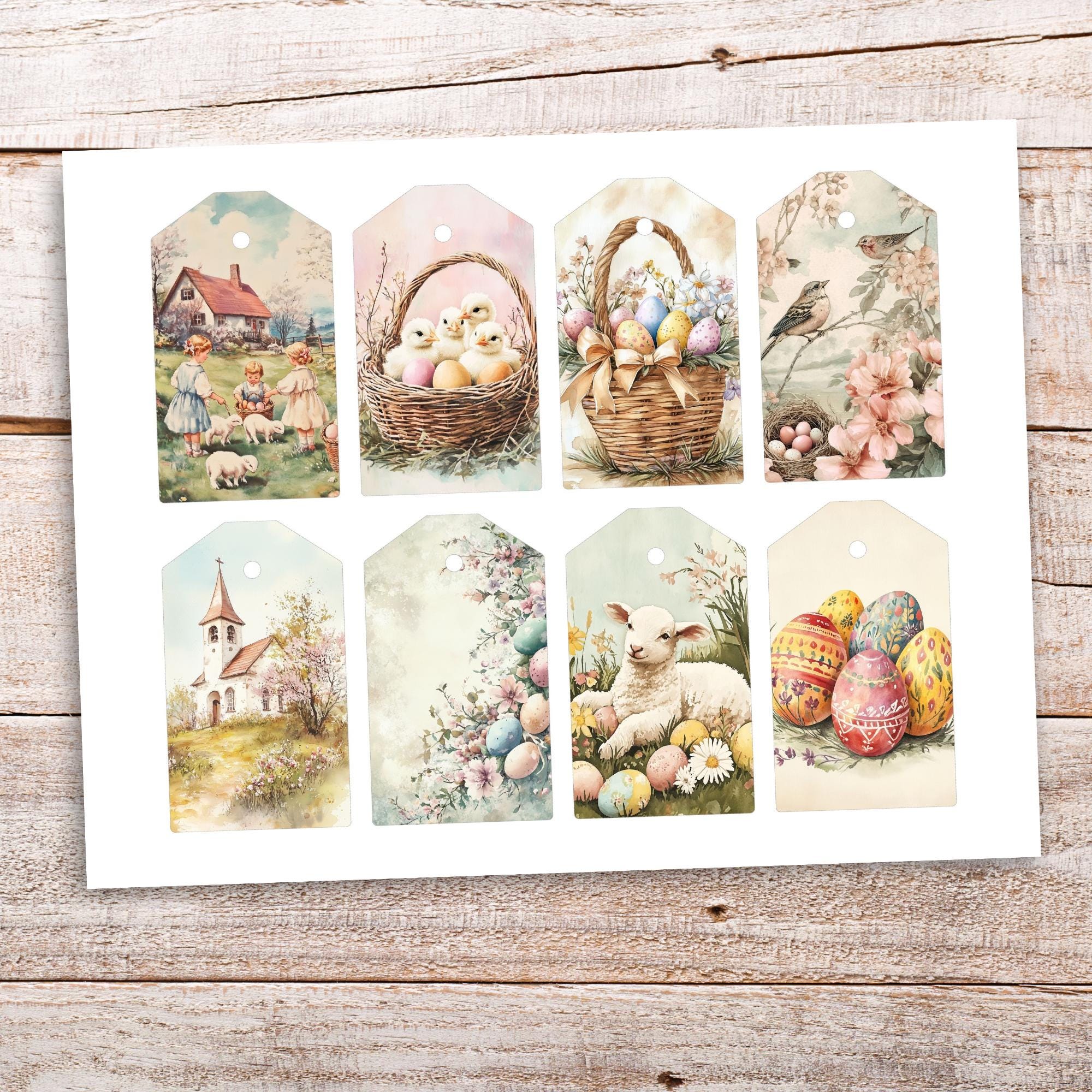 Vintage Easter Tags, Junk Journal Kit, Spring Printable Pages ...