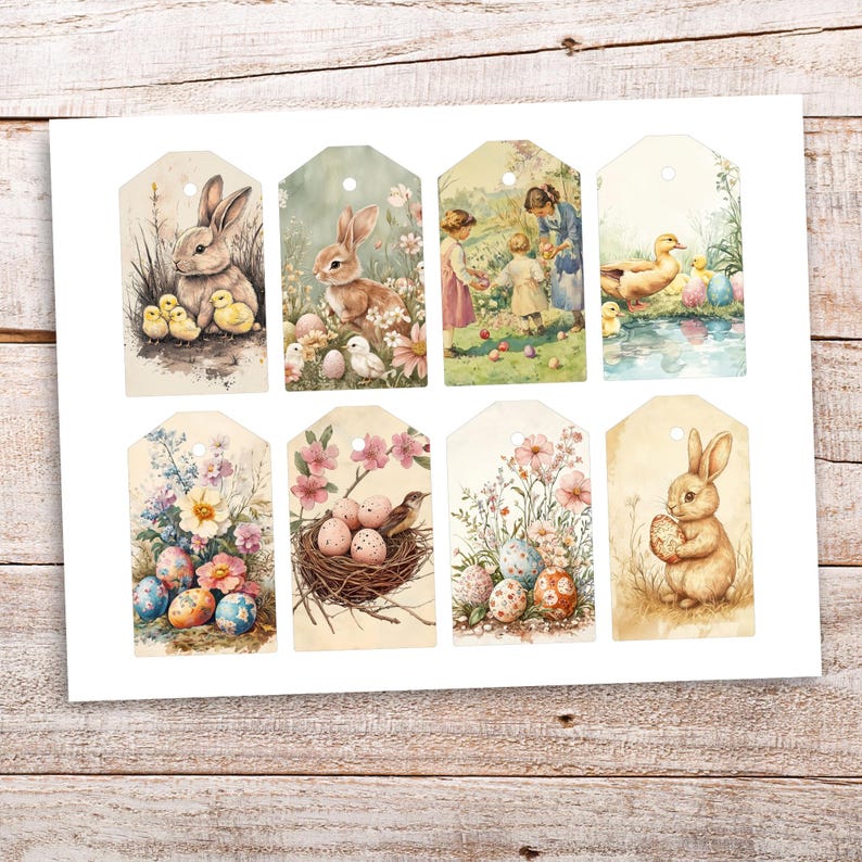 Vintage Easter Tags, Junk Journal Kit, Spring Printable Pages ...