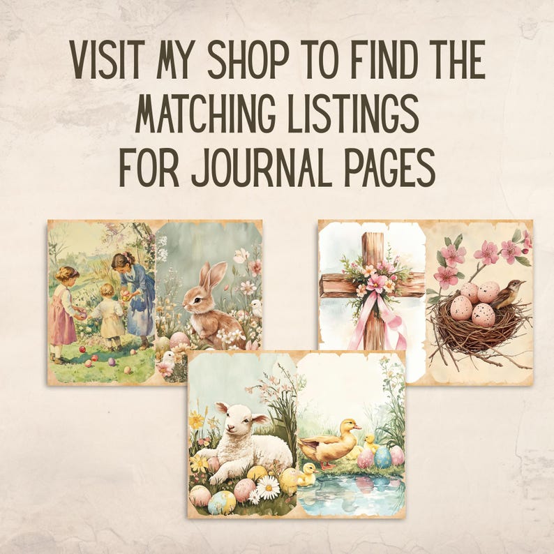 Vintage Easter Tags, Junk Journal Kit, Spring Printable Pages ...