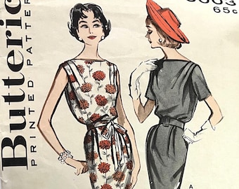1960年代 ソフトショルダー シースドレス 縫製パターン - Butterick 9003 - カット - サイズ 12、バスト 32