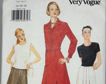 1990s Very Easy Very Vogue Sewing Pattern 9519 - UNCUT - A line Skirt - Sizes 14,16,18