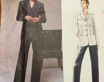 1990s Bill Blass for Vogue - Jacket and Pants Sewing Pattern 2163 - UNCUT - sizes 8,10,12