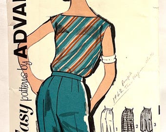 1960年代 Advance 2822 ソーイングパターン – レディーストップスとショートパンツ、サイズ14