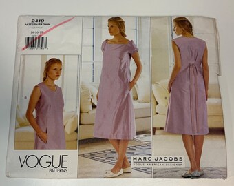 Marc Jacobs - Women’s Dresses Sewing Pattern - Vogue 2419 - UNCUT - Size 14-16-18