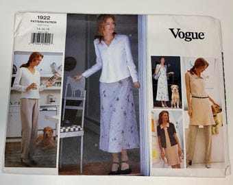 1990s Vogue Women’s Dresses,  Top and Pants - Vogue 1922 - UNCUT - Size 14-16-18