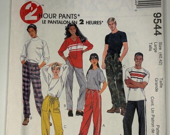 1990s Women’s and Men's Unisex Pants - McCall's 9544 - UNCUT - Size Large