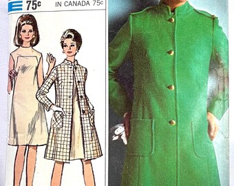 1960s Simplicity 7261 Sewing Pattern, Women's Dress and Jacket, Size 14