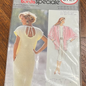 Vintage Burda Sewing Pattern 5727 - UNCUT - sizes 8-20 - Dress and Jacket