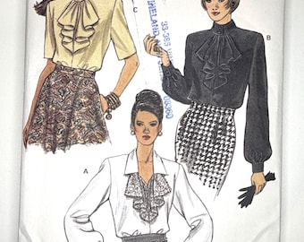 1990s Vogue Women's Blouses - Vogue 8785 - UNCUT - 12,14,16