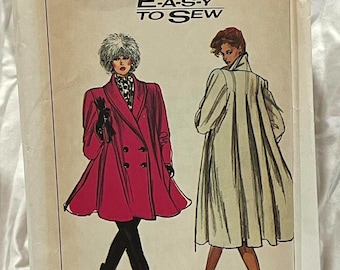 1980s Simplicity Sewing Pattern - 8873 - Women's Coat - Size Small