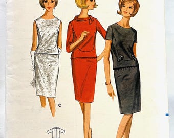 1960年代女性用ドレス縫製パターン - Butterick 4051 - カット - サイズ14、バスト34
