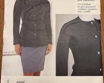 1990s Vogue Sewing Pattern 2272 - Geoffrey Beene - Women's Blazer and Skirt- Size 8,10,12 - UNCUT