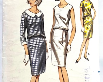 1960年代 ピーターパンカラードレス 裁縫パターン - Butterick 3814 - カット - サイズ14、バスト34