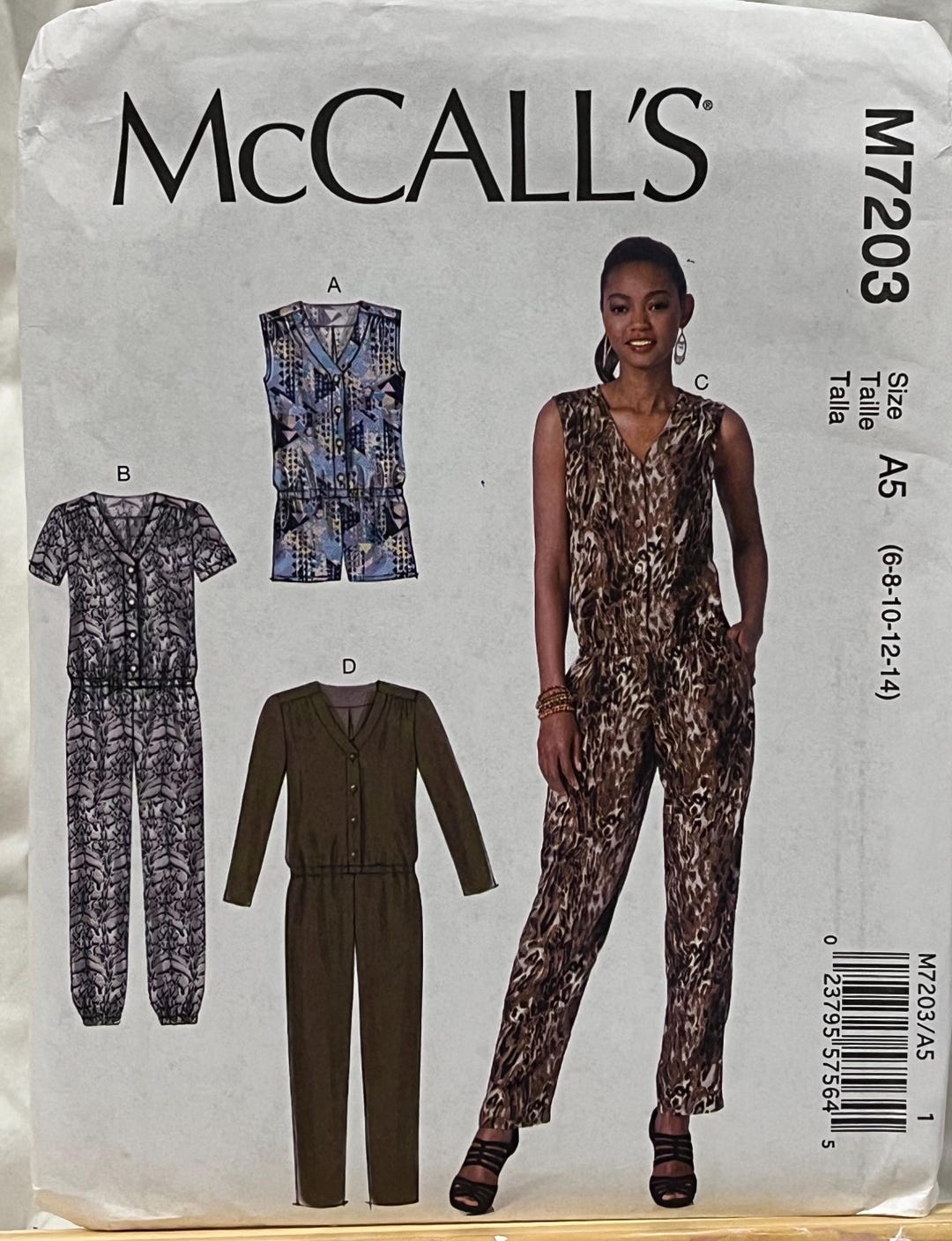 Mccalls Jumpsuit Sewing Pattern - M7203 - UNCUT - Sizes 6-14 - Etsy