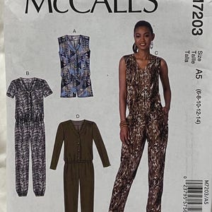 McCalls Jumpsuit Schnittmuster - M7203 - UNCUT - Größen 6-14
