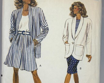 1980s Very Easy Vogue Sewing Pattern - 7481 - Women's Jacket, Shorts and Skirt - Size 12,14,16 - UNCUT