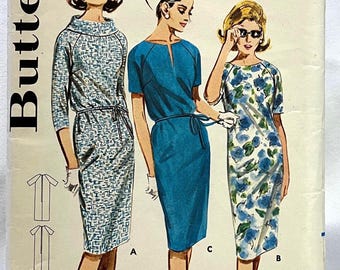 1960年代女性用ドレス縫製パターン - Butterick 3070 - 未カット - サイズ18、バスト38