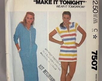 1980s Beach Cover Up - McCall's 7507  - UNCUT - Size Small