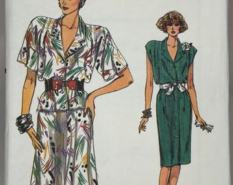 1980年代 非常に簡単なヴォーグ レディース ドレス、トップス、スカート ヴォーグ 9608 - 未裁断 - サイズ 8、10、12