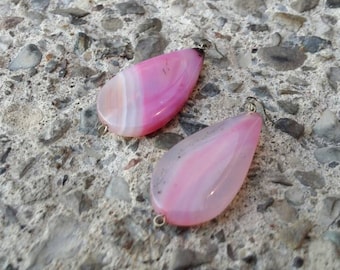 Rhodochrosie stone drop style earrings