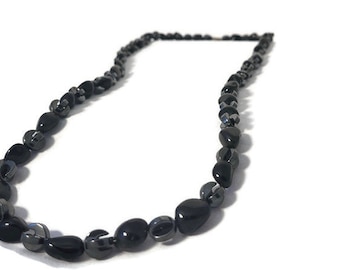 Shungite & Hematite beaded necklace