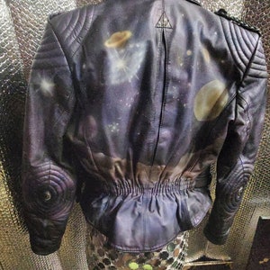 Repurposed ASTRO art leather biker jacket image 5