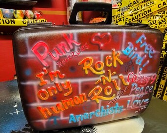 Music inspired graphic luggage