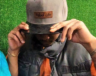 Rebellife22 Micro suede and patent leather snapback