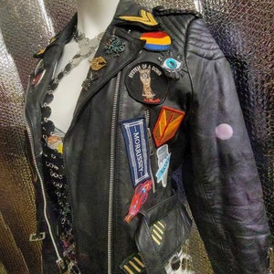 Repurposed ASTRO art leather biker jacket image 7