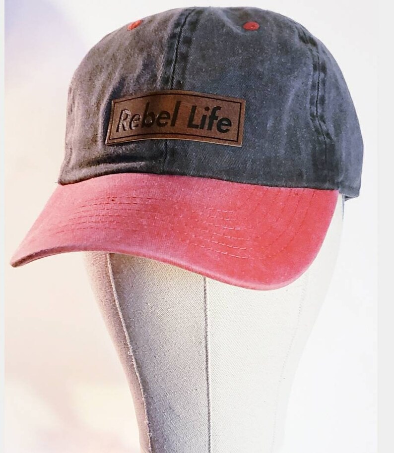 Rebel life two tone denim golf hat image 1