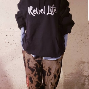 Rebel life graphic hoodie