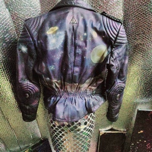 Repurposed ASTRO art leather biker jacket image 1