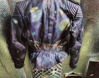 Repurposed ASTRO art leather biker jacket