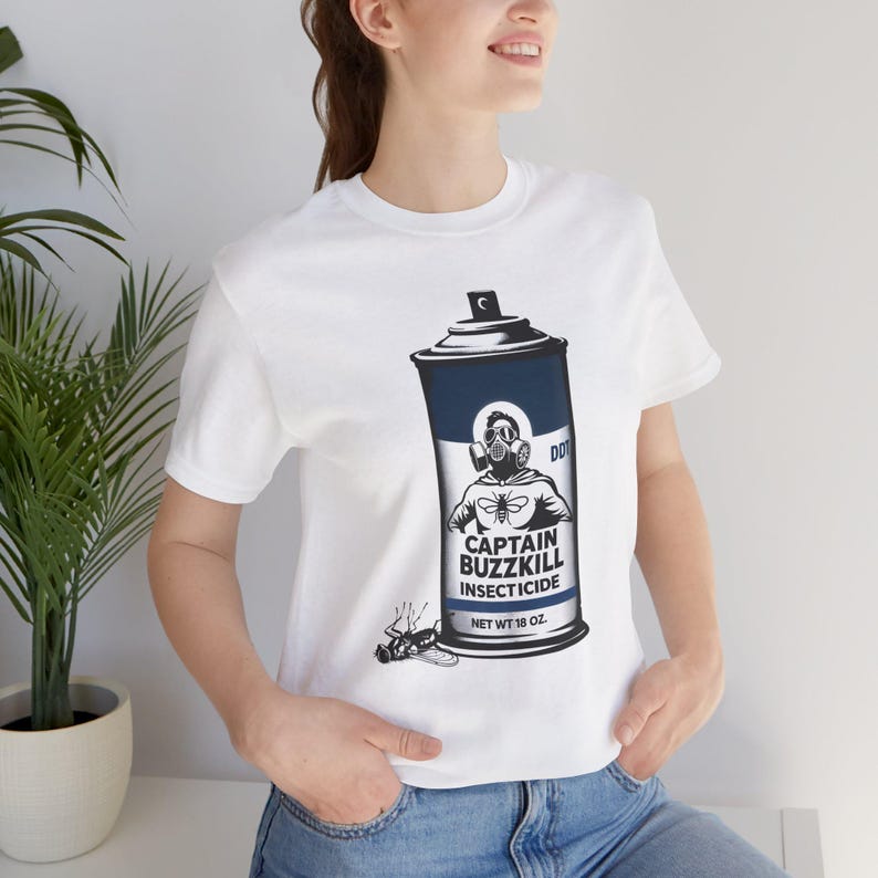 Captain Buzzkill Insecticide T-shirt, Funny Graphic Tee - Etsy