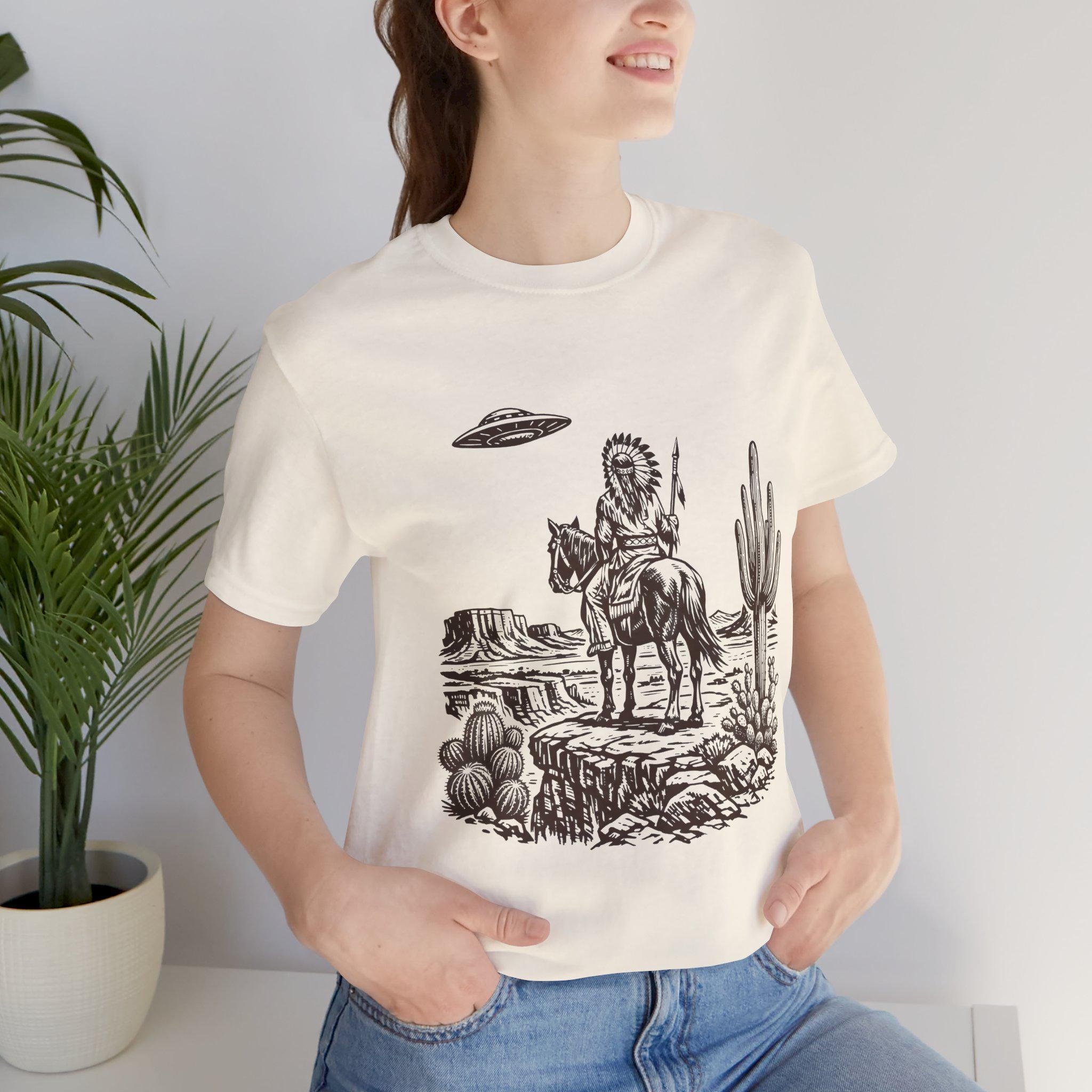 Retro UFO Indian Western Alien Graphic Tee | Vintage Space Cowgirl ...