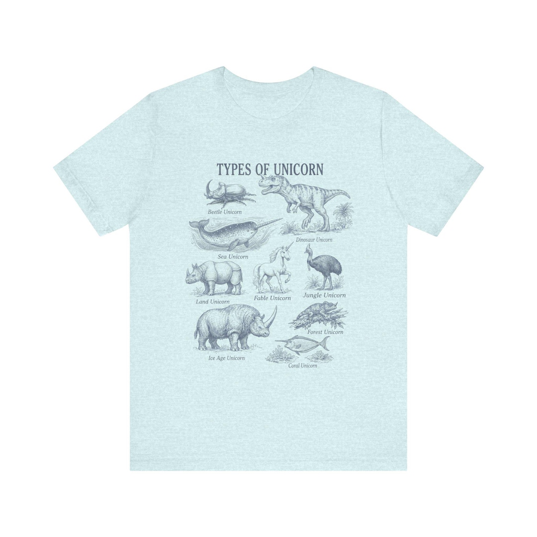 Type R Unicorn Types of Unicorn Illustration T-shirt | Mythical Animal Chart Tee - Etsy