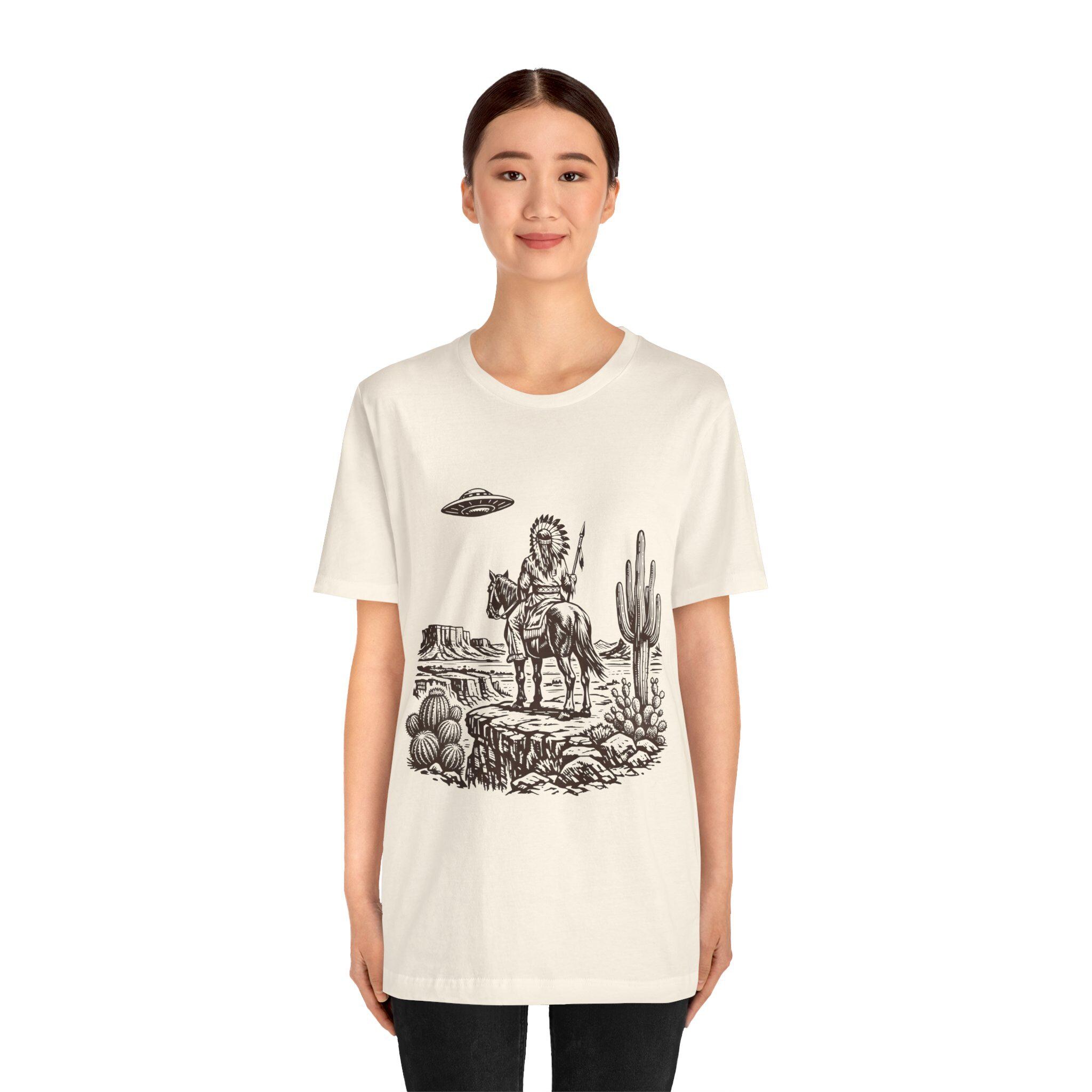 Retro UFO Indian Western Alien Graphic Tee | Vintage Space Cowgirl ...