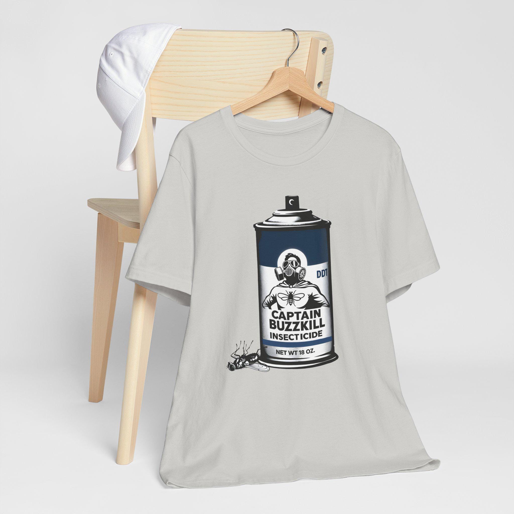 Captain Buzzkill Insecticide T-shirt, Funny Graphic Tee - Etsy