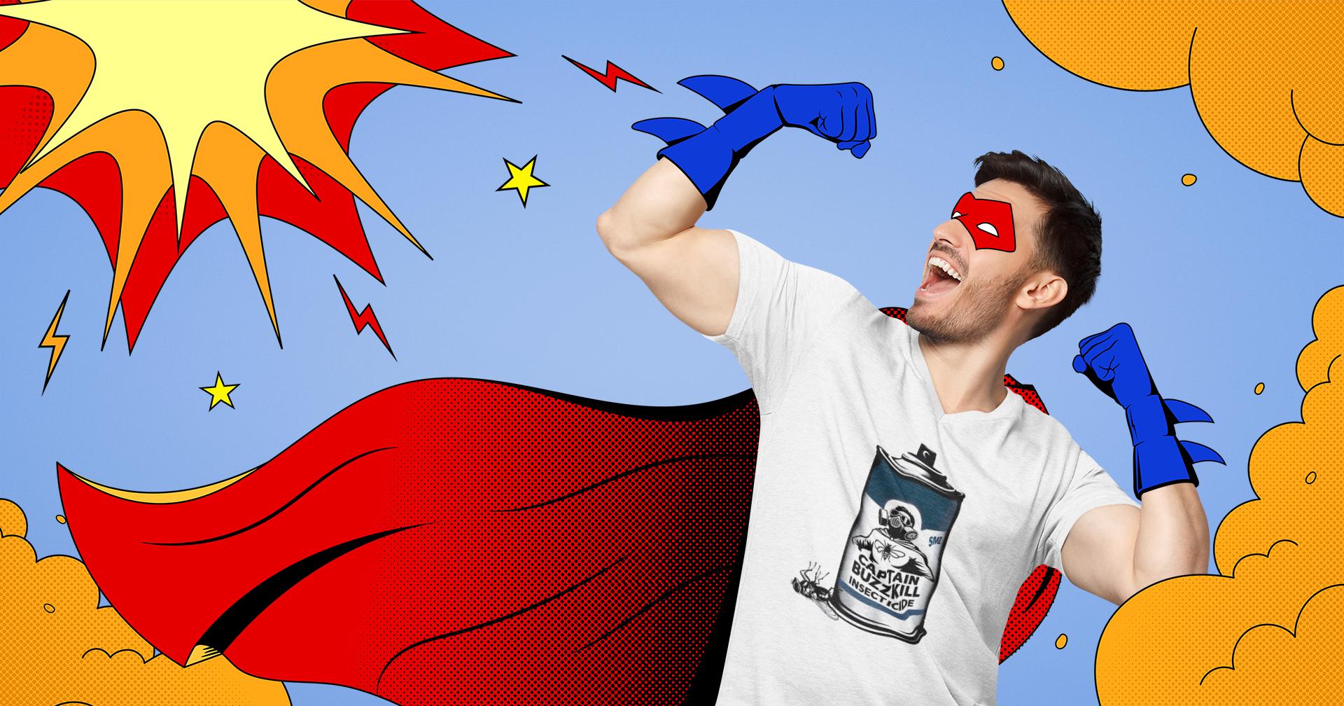 Captain Buzzkill Insecticide T-shirt, Funny Graphic Tee - Etsy