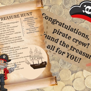 Printable Kids Treasure Hunt Game | Indoor Clues | Fun Scavenger Hunt for Birthday Parties Rainy Days & Family Fun | Instant Download