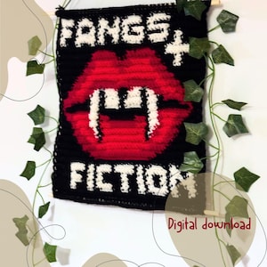 Vampire Lips Crochet Pattern: Gothic Tapestry Wall Hanging (PDF)