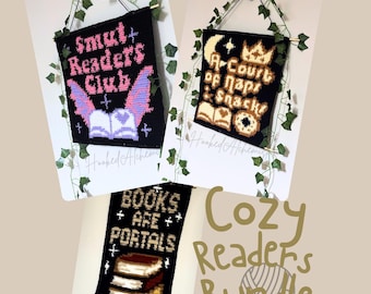 Cozy Reader Crochet Bundle – Bookish Quote Tapestry Patterns