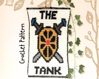 Tapestry Crochet Pattern: The Tank RPG Gamer  (Digital Download Chart)